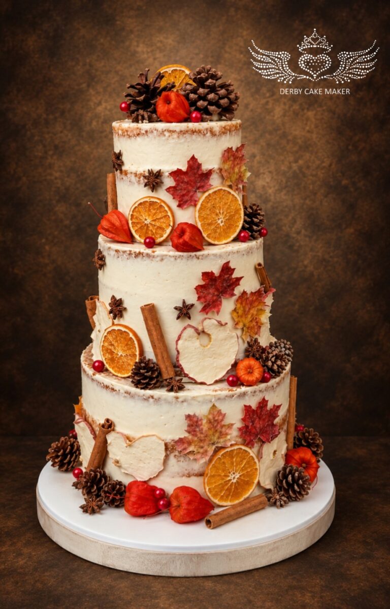autumnal wedding cake derby